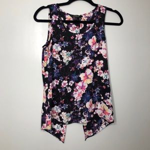 floral Express split back tank top size XS